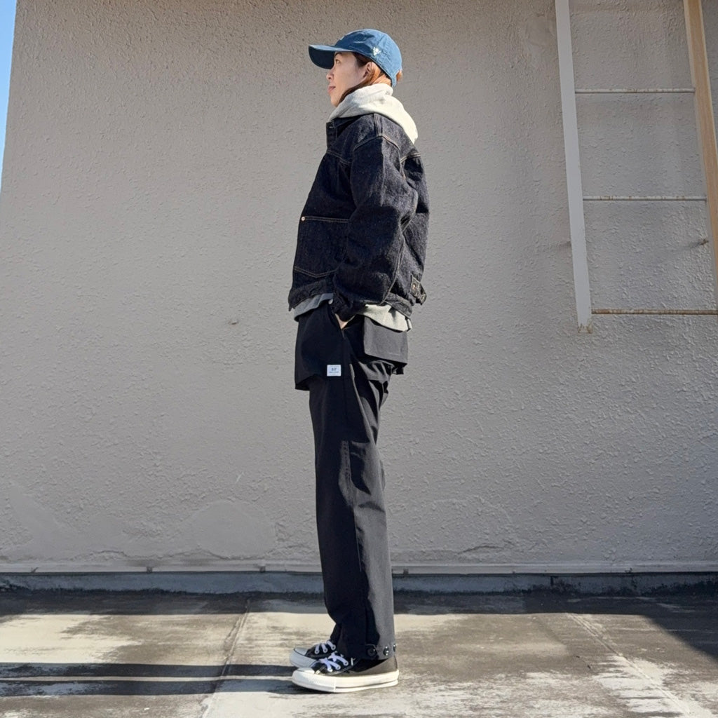 SASSAFRAS : DIGS CREW PANTS 4/5(P/C WEATHER) (NAVY)