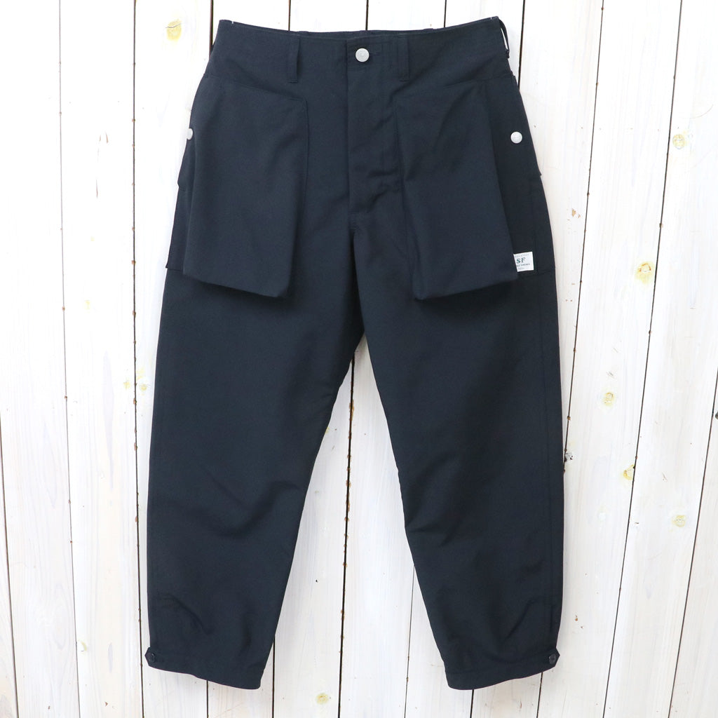 SASSAFRAS : DIGS CREW PANTS 4/5(P/C WEATHER) (NAVY)