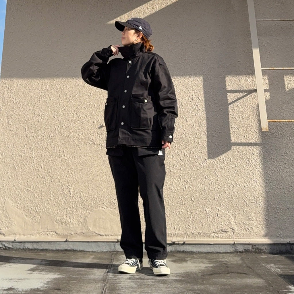 SASSAFRAS : OVERGROWN TRUG JACKET-PIQUE (BLACK)