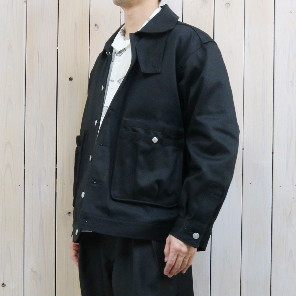 SASSAFRAS : OVERGROWN TRUG JACKET-PIQUE (BLACK)