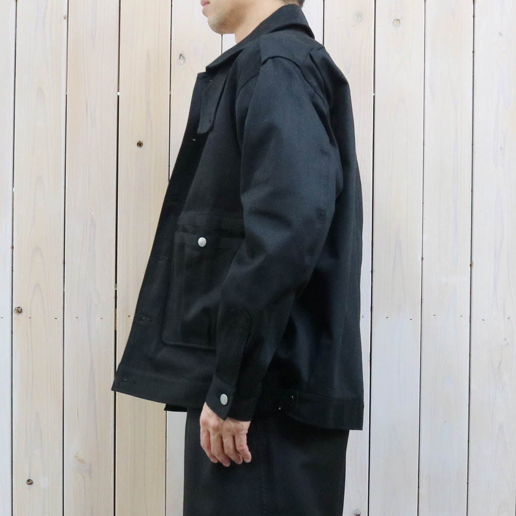 SASSAFRAS : OVERGROWN TRUG JACKET-PIQUE (BLACK)