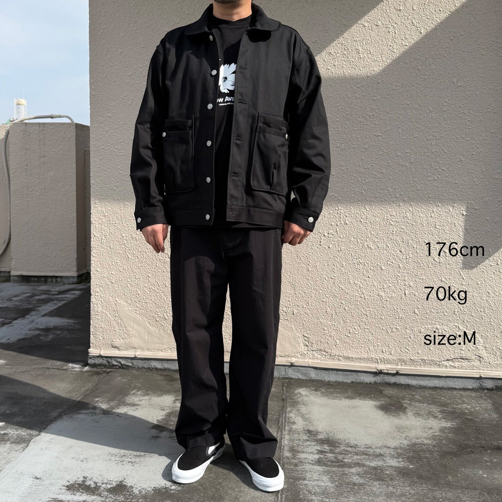 SASSAFRAS : OVERGROWN TRUG JACKET-PIQUE (BLACK)