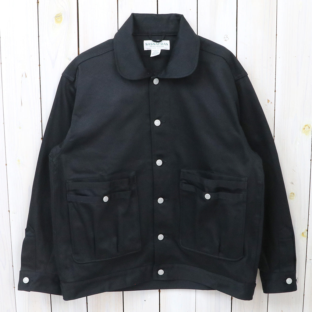 SASSAFRAS : OVERGROWN TRUG JACKET-PIQUE (BLACK)