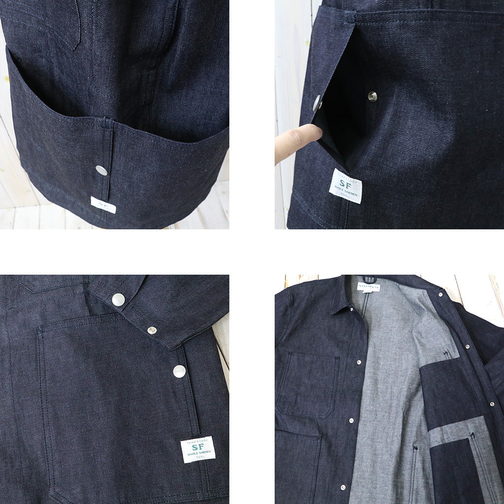 SASSAFRAS : GREEN THUMB JACKET-8oz DENIM (INDIGO)