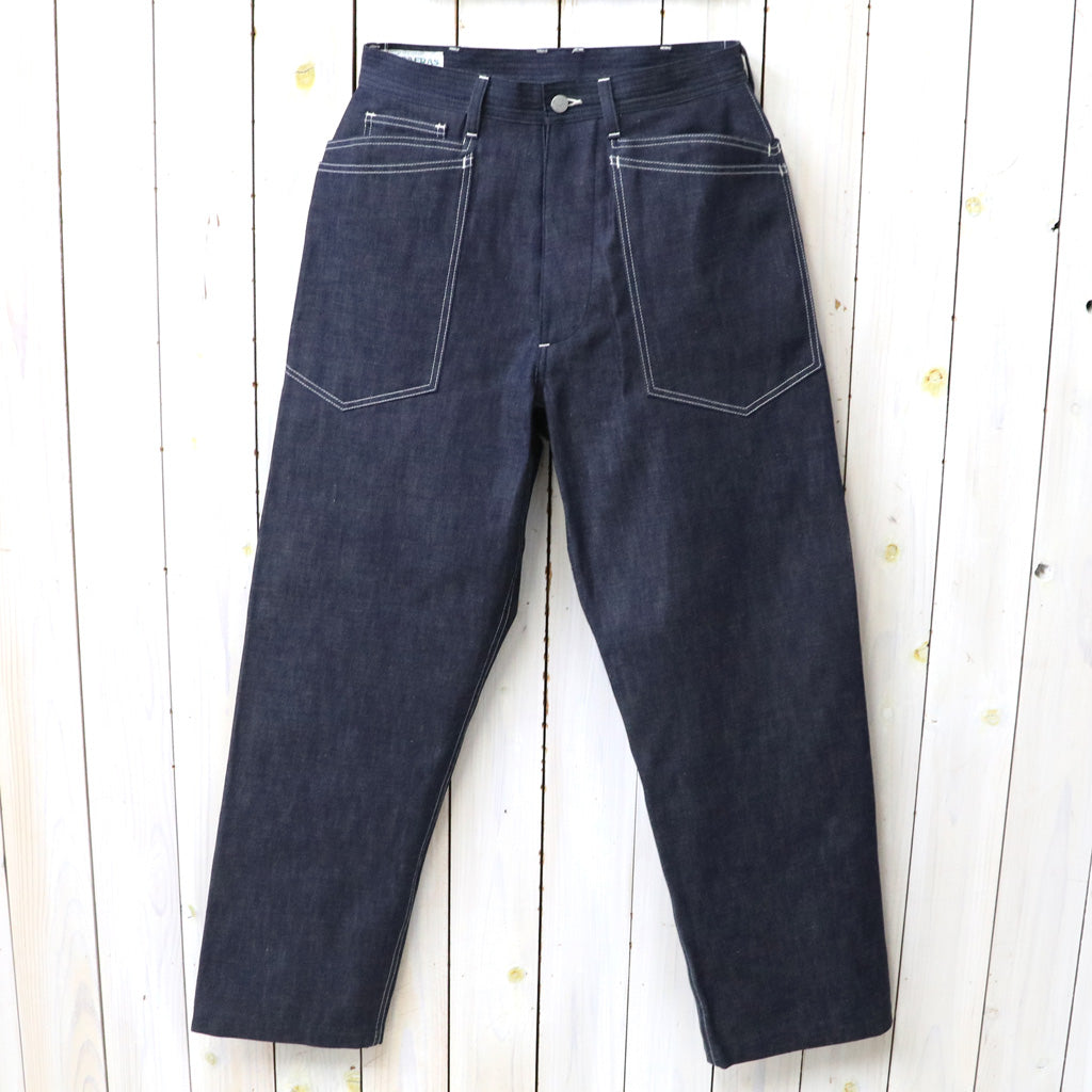 SASSAFRAS : D SCOOP PANTS-10oz MILITARY DENIM