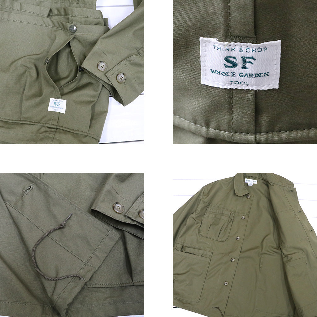 SASSAFRAS : OVERGROWN WARDEN JACKET-POPLIN (OLIVE)