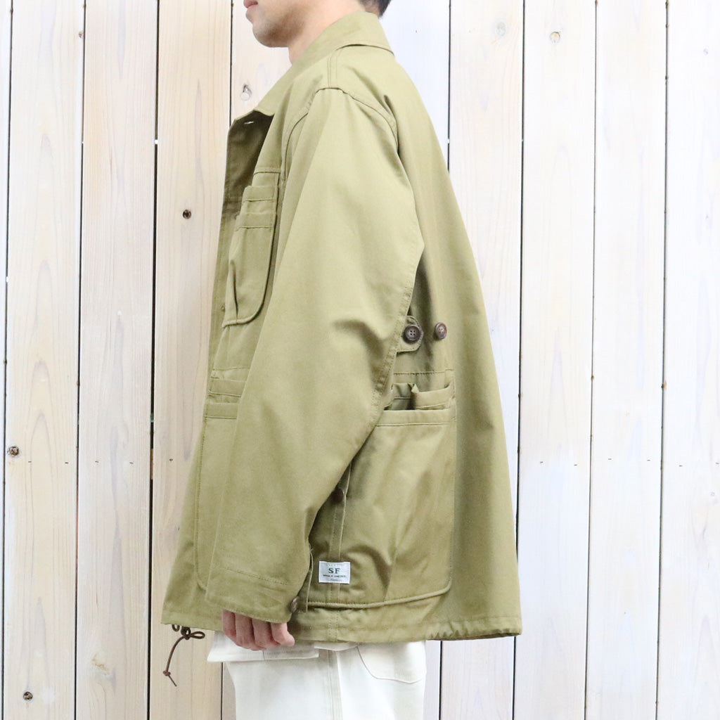 SASSAFRAS : OVERGROWN WARDEN JACKET-POPLIN (KHAKI)