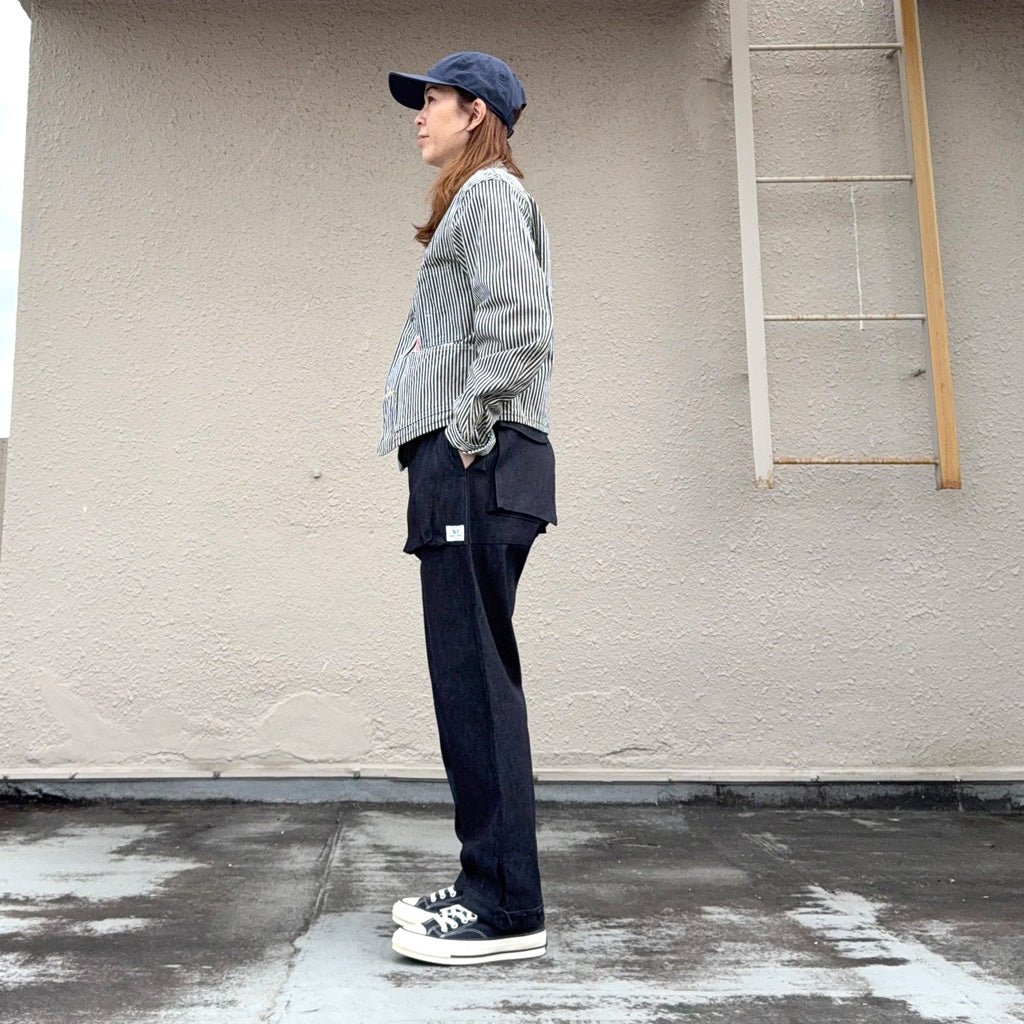 SASSAFRAS : DIGS CREW PANTS 4/5-8oz DENIM (INDIGO)