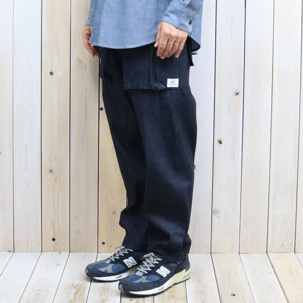 SASSAFRAS : DIGS CREW PANTS 4/5-8oz DENIM (INDIGO)