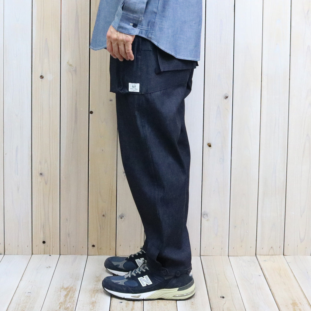 SASSAFRAS : DIGS CREW PANTS 4/5-8oz DENIM (INDIGO)