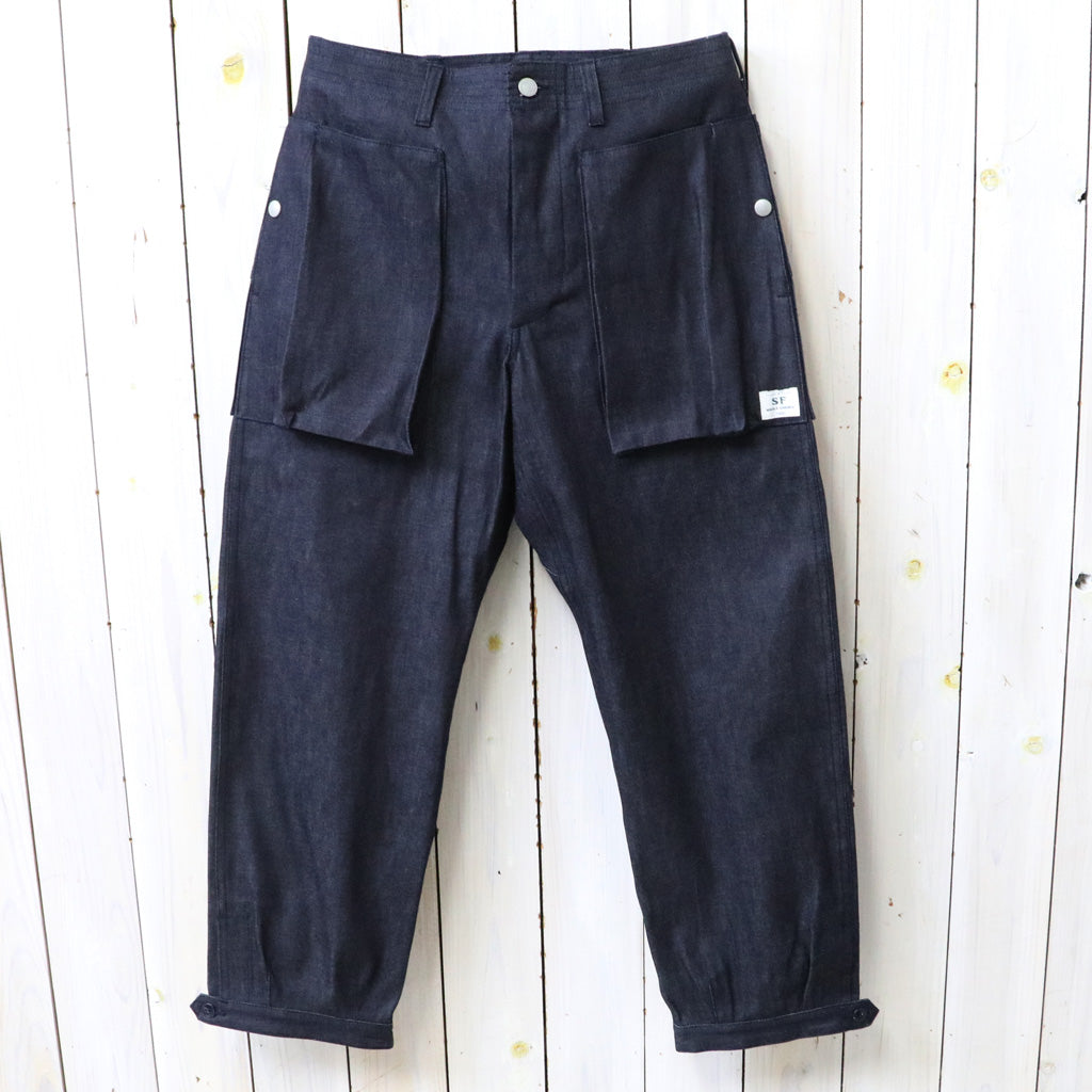 SASSAFRAS : DIGS CREW PANTS 4/5-8oz DENIM (INDIGO)
