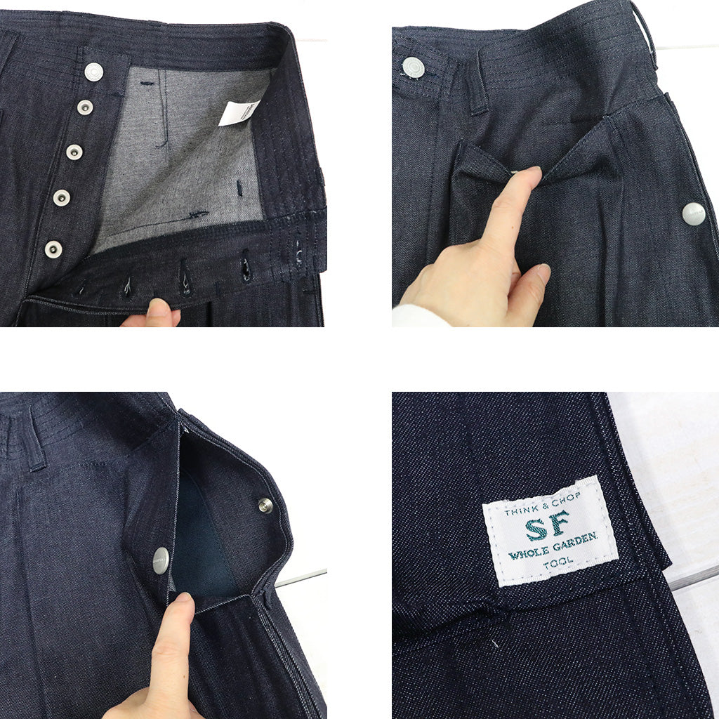 SASSAFRAS : DIGS CREW PANTS 4/5-8oz DENIM (INDIGO)