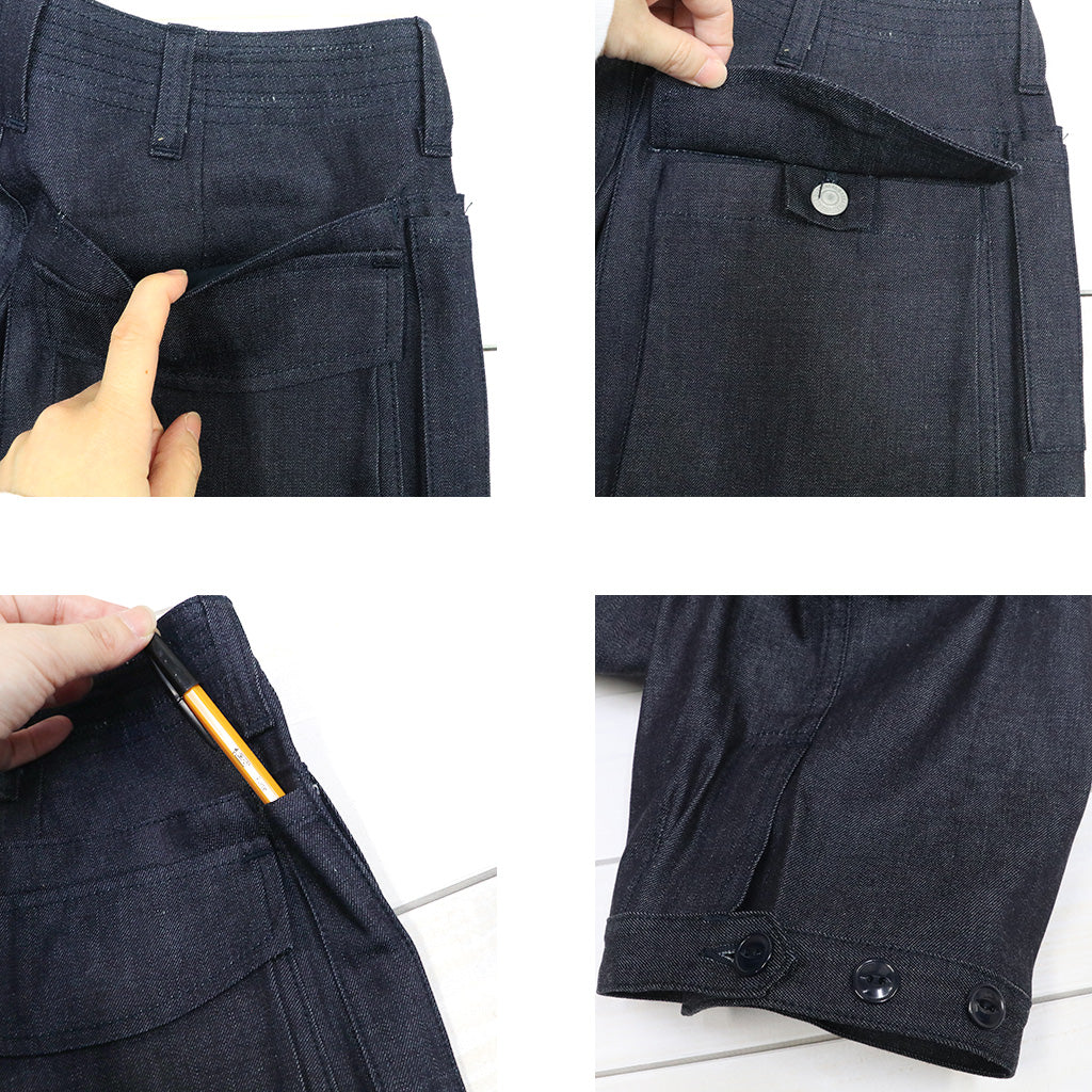 SASSAFRAS : DIGS CREW PANTS 4/5-8oz DENIM (INDIGO)