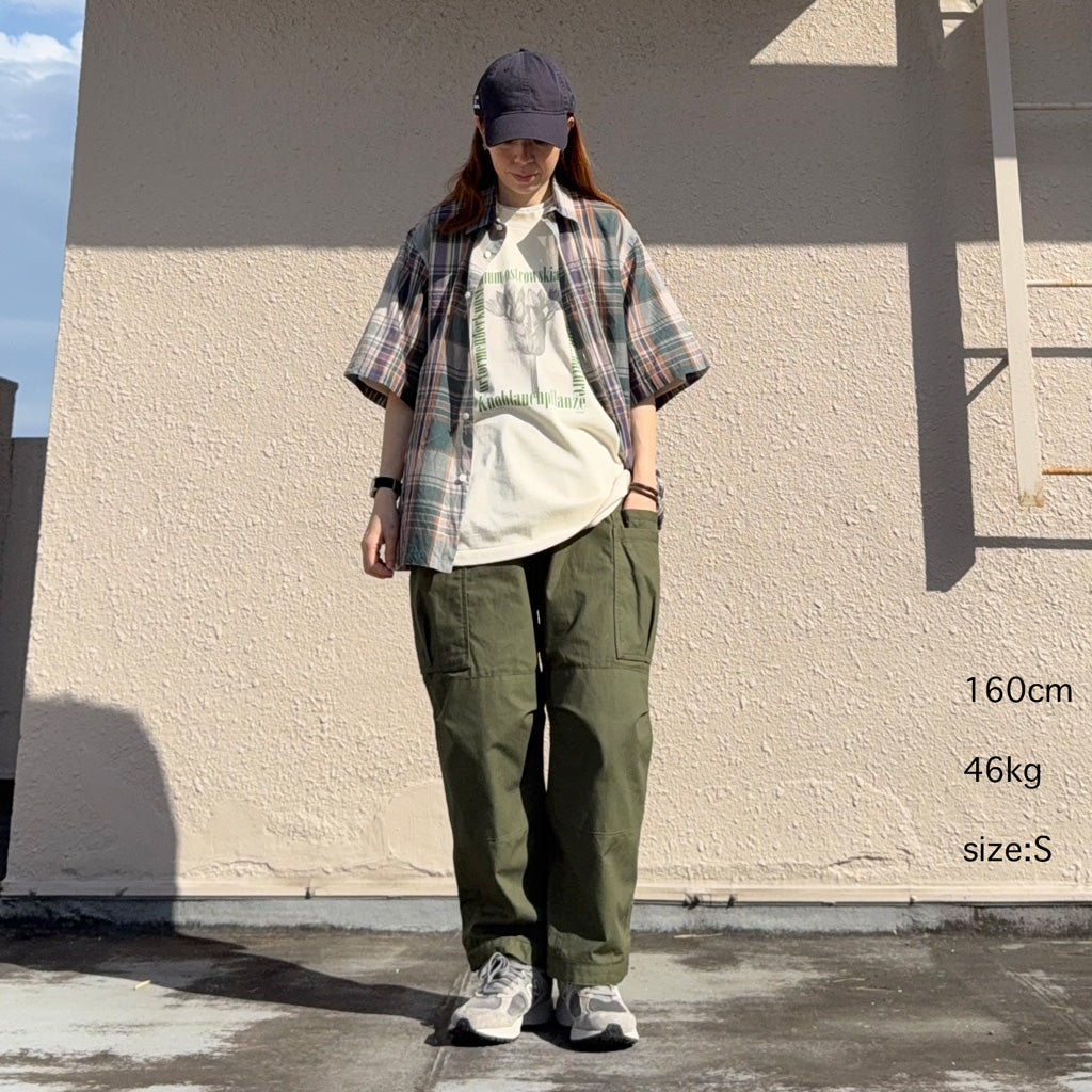 SASSAFRAS : OVERGROWN PANTS 4/5-ARMY RIPSTOP (OLIVE)