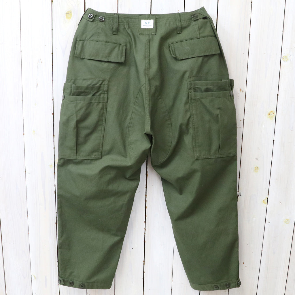 SASSAFRAS : OVERGROWN PANTS 4/5-ARMY RIPSTOP (OLIVE)