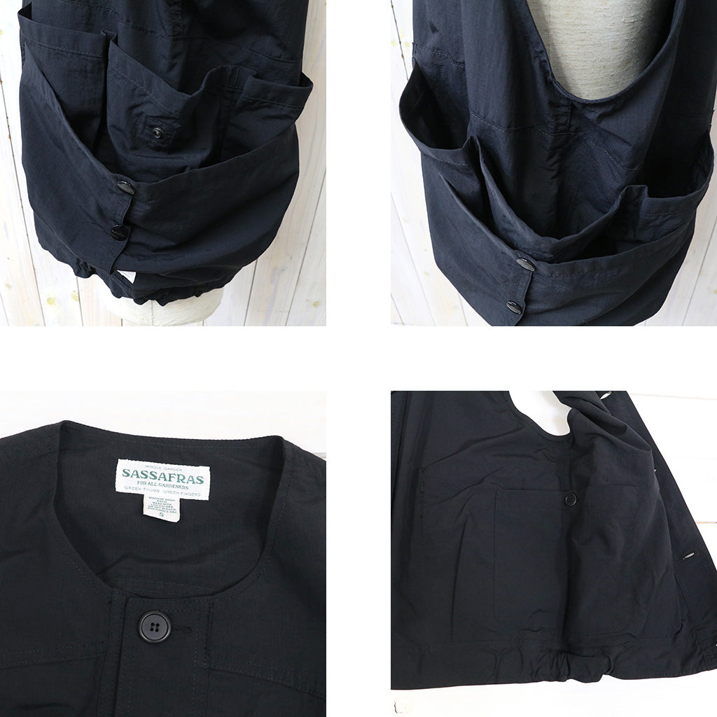 SASSAFRAS : OVERGROWN HIKER VEST-NYLON RIPSTOP (BLACK)