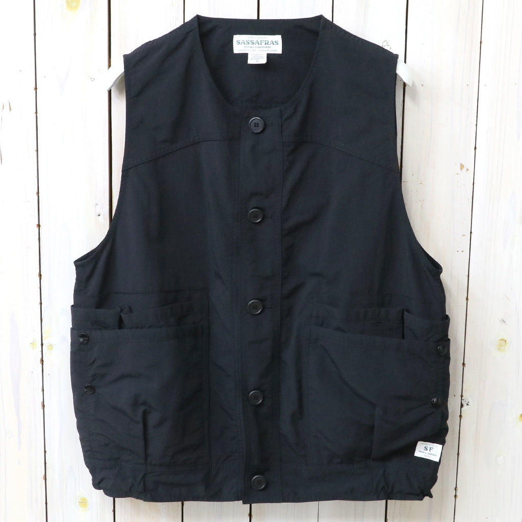 SASSAFRAS : OVERGROWN HIKER VEST-NYLON RIPSTOP (BLACK)