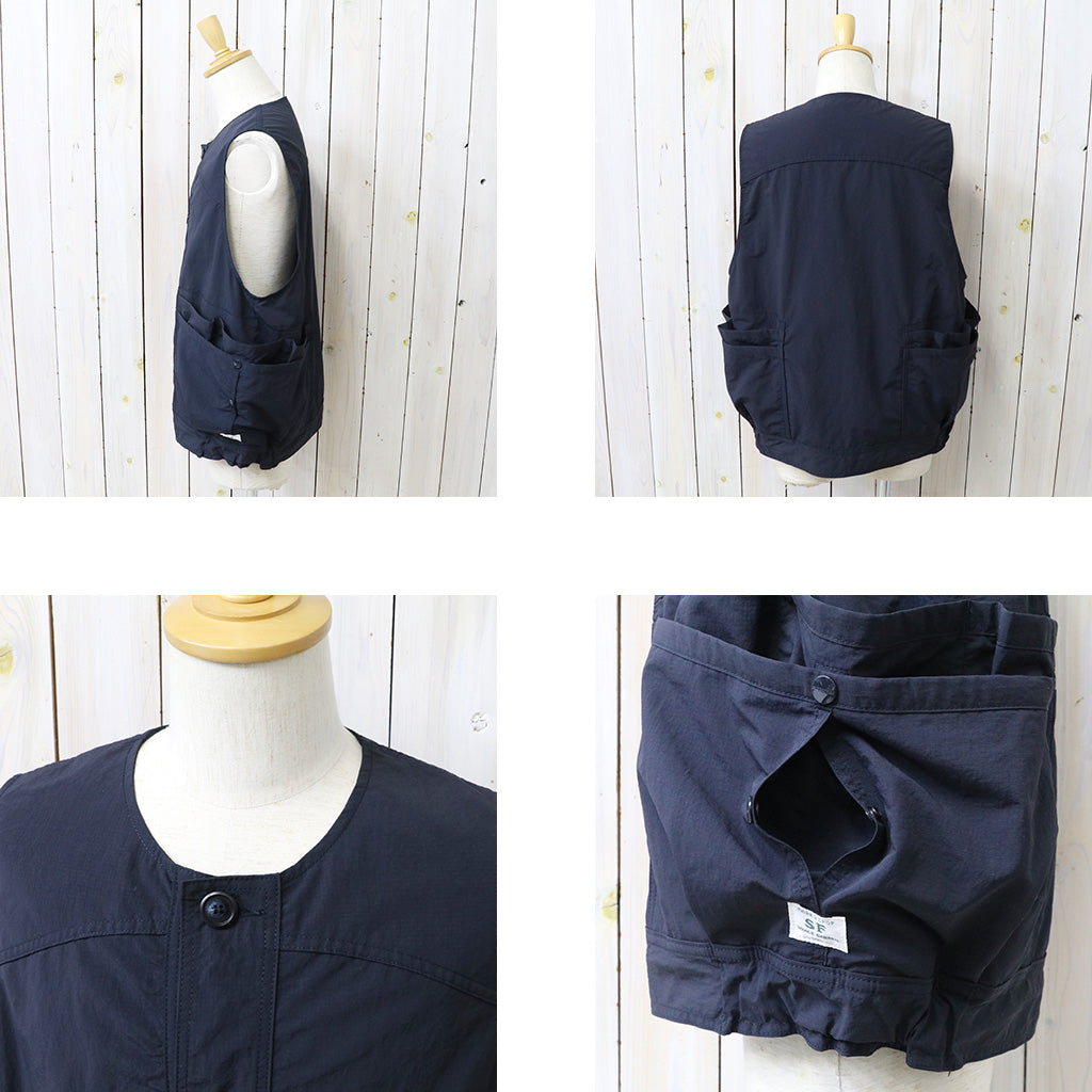 SASSAFRAS : OVERGROWN HIKER VEST-NYLON RIPSTOP (NAVY)