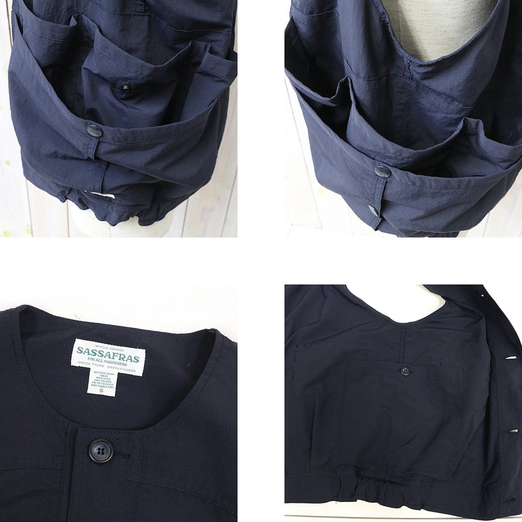 SASSAFRAS : OVERGROWN HIKER VEST-NYLON RIPSTOP (NAVY)