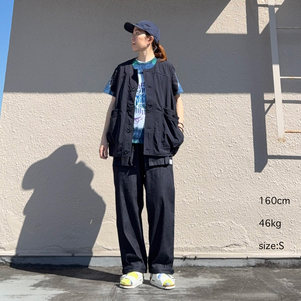 SASSAFRAS : OVERGROWN HIKER VEST-NYLON RIPSTOP (NAVY)
