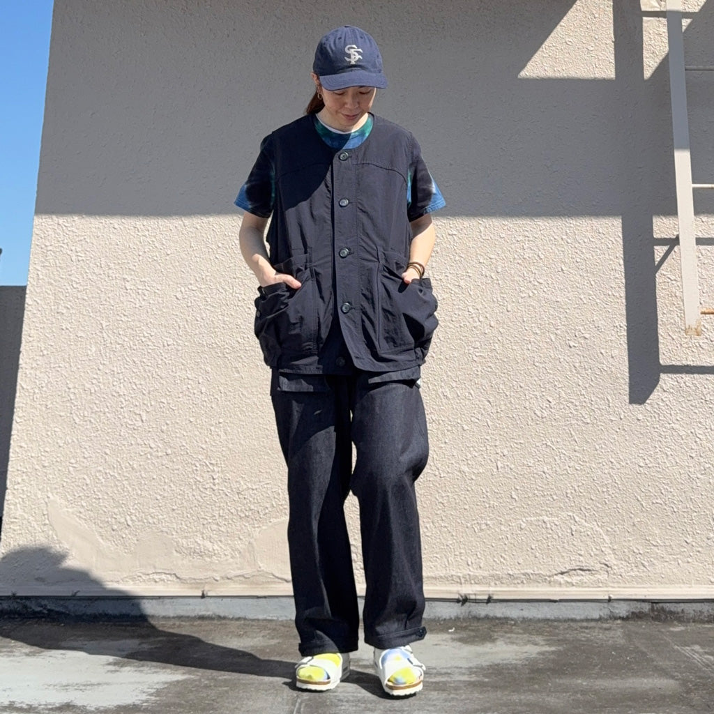 SASSAFRAS : OVERGROWN HIKER VEST-NYLON RIPSTOP (NAVY)
