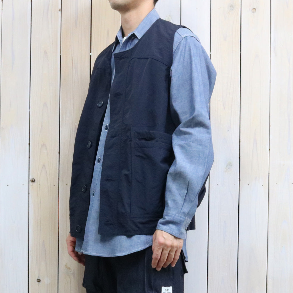 SASSAFRAS : OVERGROWN HIKER VEST-NYLON RIPSTOP (NAVY)