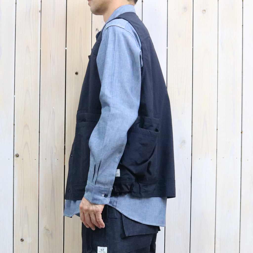 SASSAFRAS : OVERGROWN HIKER VEST-NYLON RIPSTOP (NAVY)