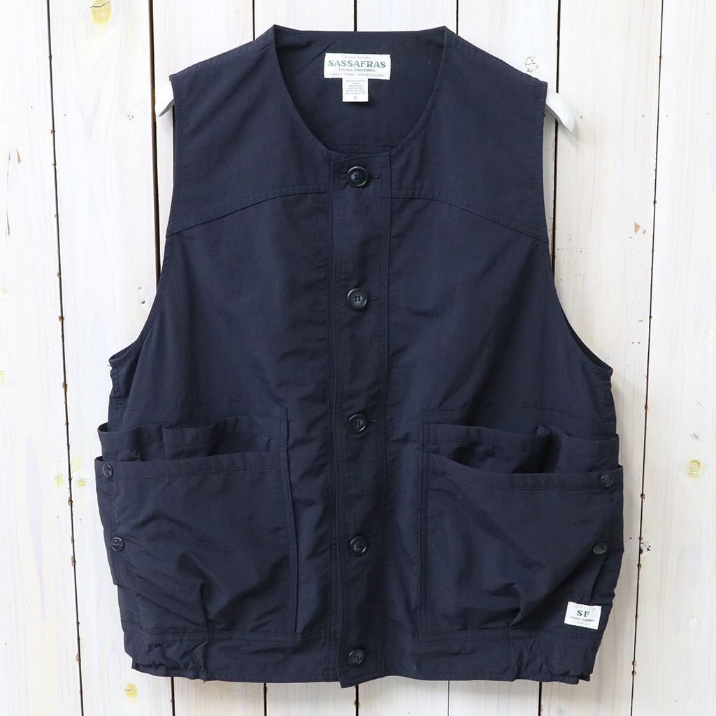 SASSAFRAS : OVERGROWN HIKER VEST-NYLON RIPSTOP (NAVY) – Reggieshop