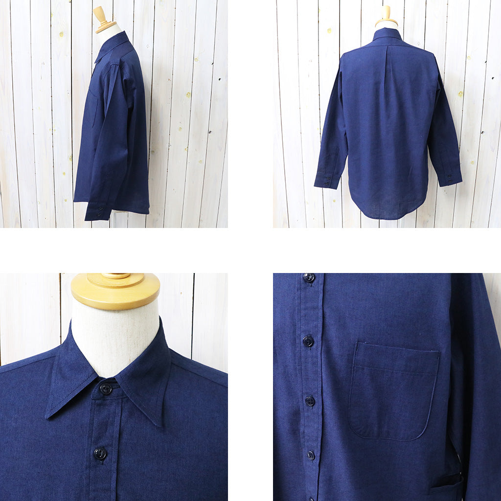 SASSAFRAS : WHEEL BARROW SHIRT-INDIGO CHAMBRAY (INDIGO)