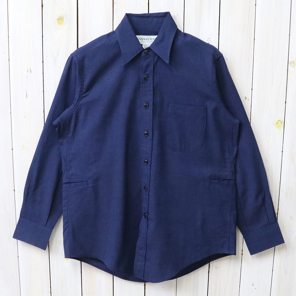 SASSAFRAS : WHEEL BARROW SHIRT-INDIGO CHAMBRAY (INDIGO)