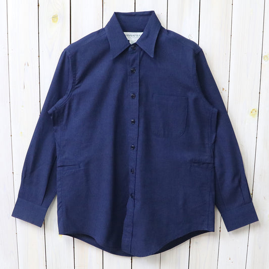 SASSAFRAS : WHEEL BARROW SHIRT-INDIGO CHAMBRAY (INDIGO)