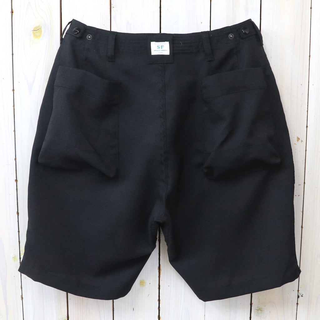 SASSAFRAS : OVERGROWN FATIGUE PANTS 1/2-WOOLINO (BLACK)