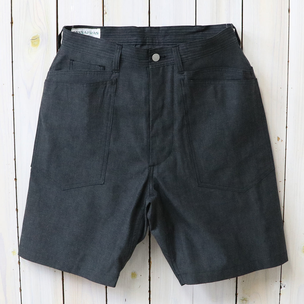 SASSAFRAS : D SCOOP PANTS 1/2-6oz CHAMBRAY (BLACK)