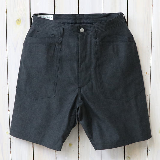SASSAFRAS : D SCOOP PANTS 1/2-6oz CHAMBRAY (BLACK)