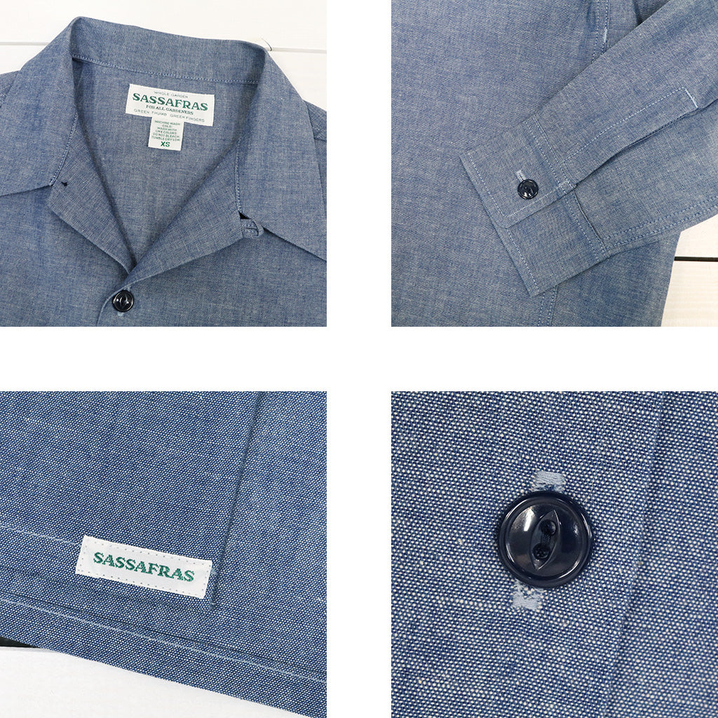 SASSAFRAS : GARDENER OPEN HALF-5oz CHAMBRAY (BLUE)