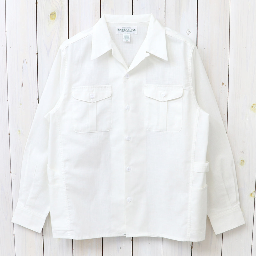 SASSAFRAS : GARDENER OPEN HALF-DUNGAREE (WHITE)