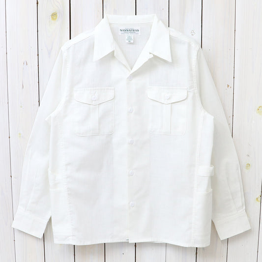 SASSAFRAS : GARDENER OPEN HALF-DUNGAREE (WHITE)