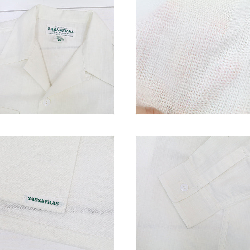 SASSAFRAS : GARDENER OPEN HALF-DUNGAREE (WHITE)