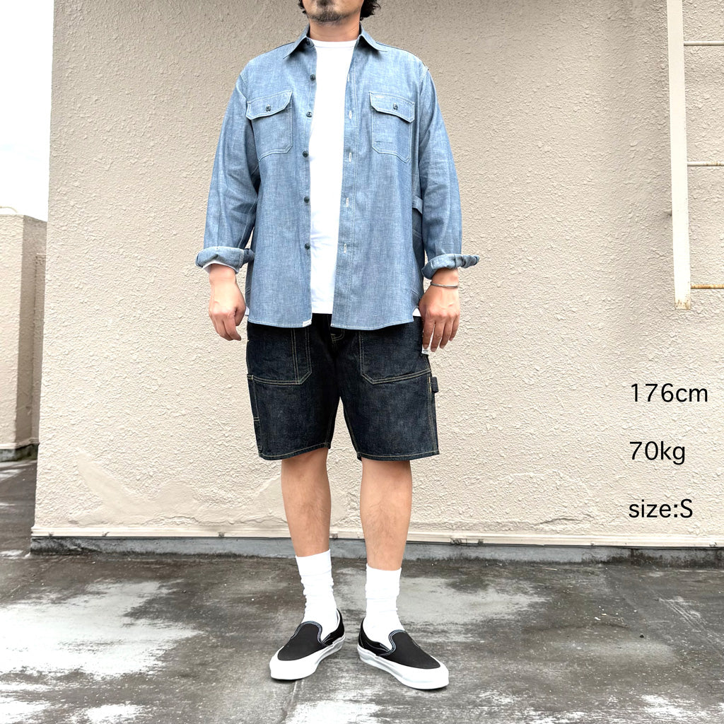 SASSAFRAS : GARDENER SHIRT-5oz CHAMBRAY (BLUE)