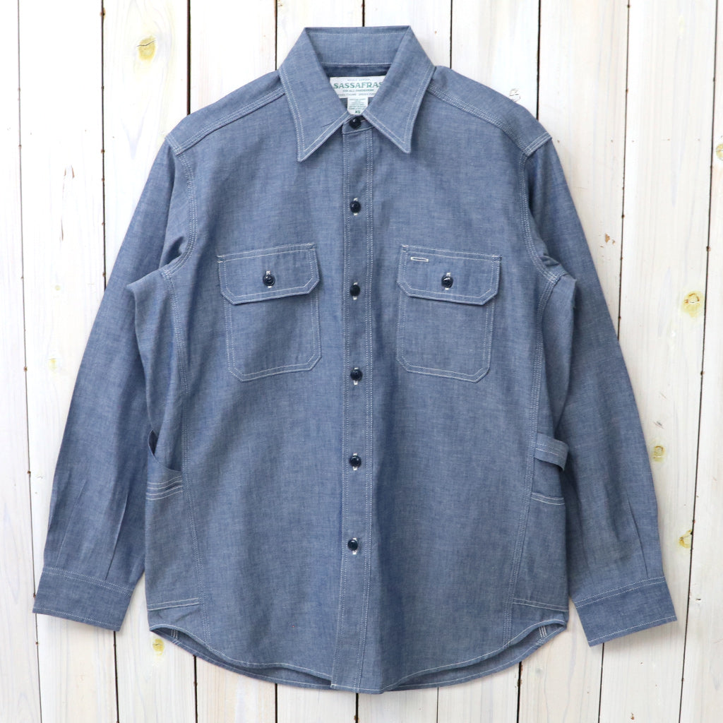 SASSAFRAS : GARDENER SHIRT-5oz CHAMBRAY (BLUE)