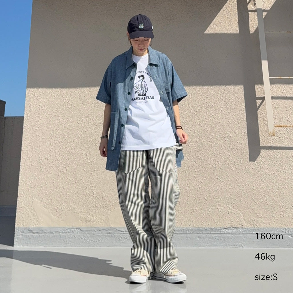 SASSAFRAS : DIGS CREW HALF 1/2-5oz CHAMBRAY