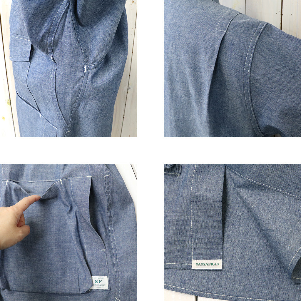 SASSAFRAS : DIGS CREW HALF 1/2-5oz CHAMBRAY