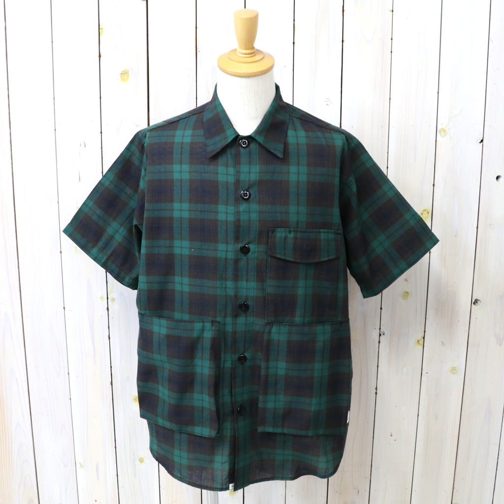 SASSAFRAS : DIGS CREW HALF 1/2-COTTON WEAVE (BLACK WATCH)
