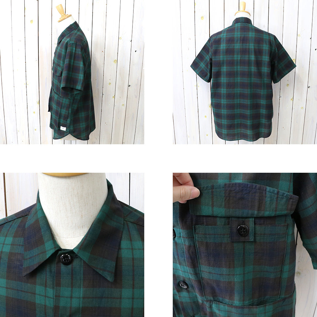 SASSAFRAS : DIGS CREW HALF 1/2-COTTON WEAVE (BLACK WATCH)