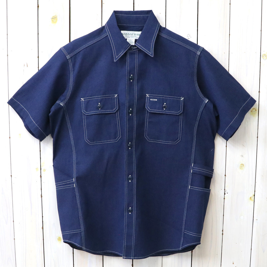 SASSAFRAS : GARDENER SHIRT 1/2-INDIGO CHAMBRAY