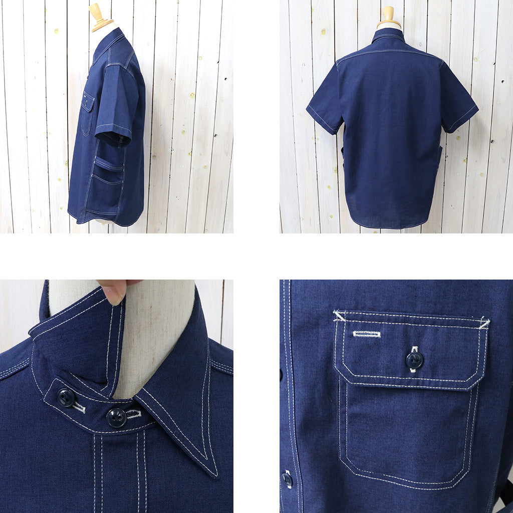 SASSAFRAS : GARDENER SHIRT 1/2-INDIGO CHAMBRAY