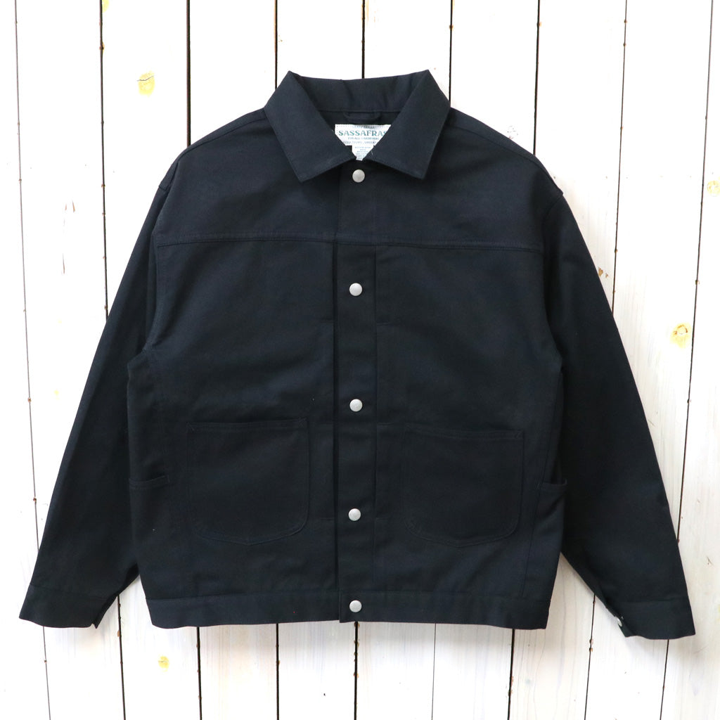 SASSAFRAS : GARDENERS JACKET-SLUB CHINO (NAVY)