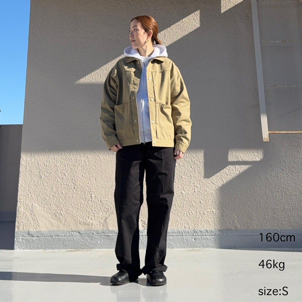 SASSAFRAS : GARDENERS JACKET-SLUB CHINO (BEIGE)