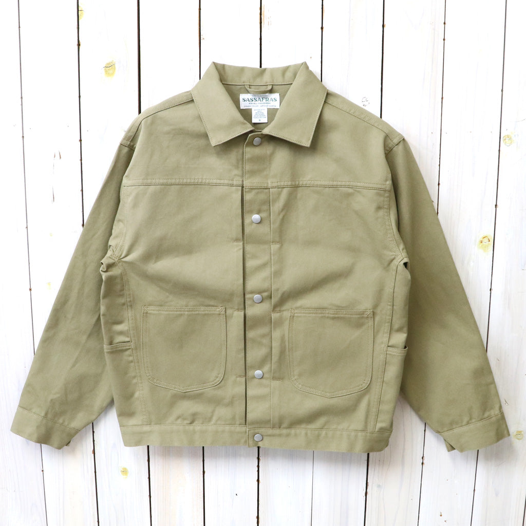 SASSAFRAS : GARDENERS JACKET-SLUB CHINO (BEIGE)