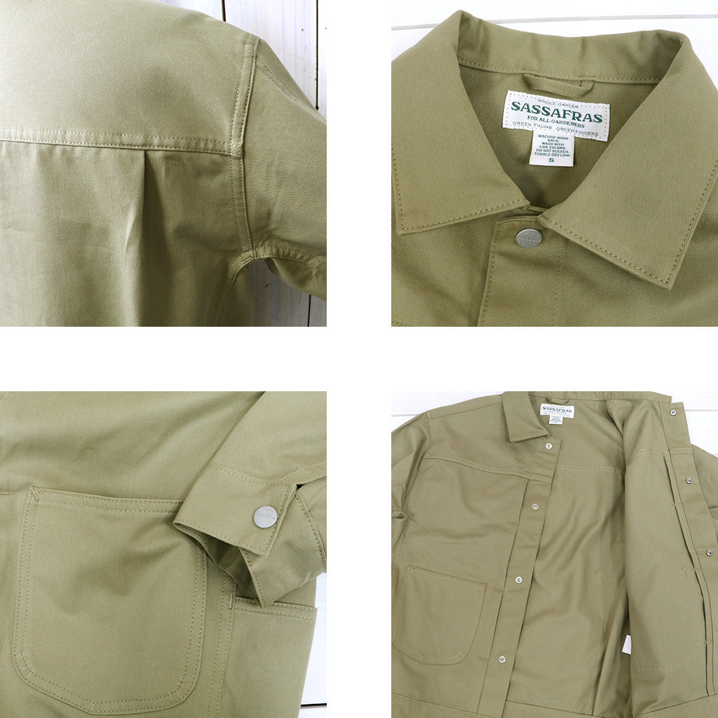 SASSAFRAS : GARDENERS JACKET-SLUB CHINO (BEIGE)